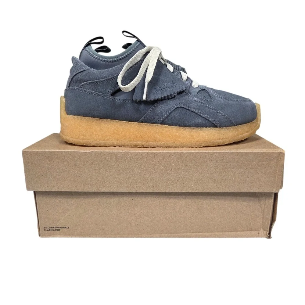 Clarks Breacon Sneakers Mens 5 Blue Grey Suede Crepe Sole 26166763 Low Top Shoes